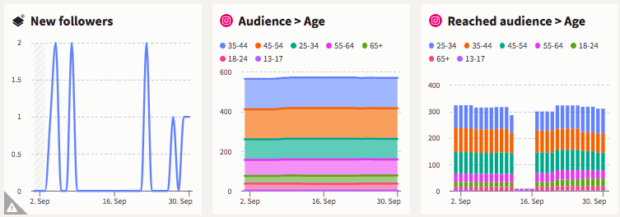 Hootsuite Analytics audience demographics new followers by age Instagram analysis