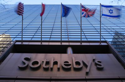 NEW YORK, NEW YORK - OCTOBER 25: The exterior of Sotheby's is seen during a press preview for Sotheby's Evening Auction on October 25, 2024 in New York City. (Photo by John Nacion/Getty Images)