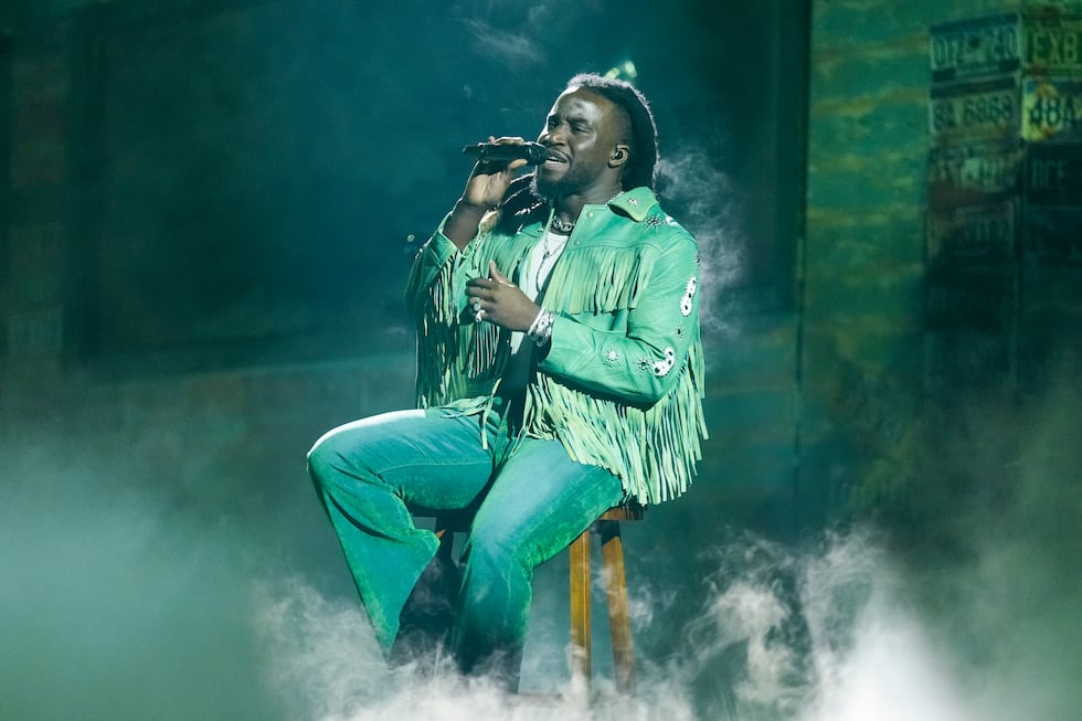 Shaboozey performs a medley during the 58th Annual CMA Awards on Wednesday, Nov. 20, 2024, at...