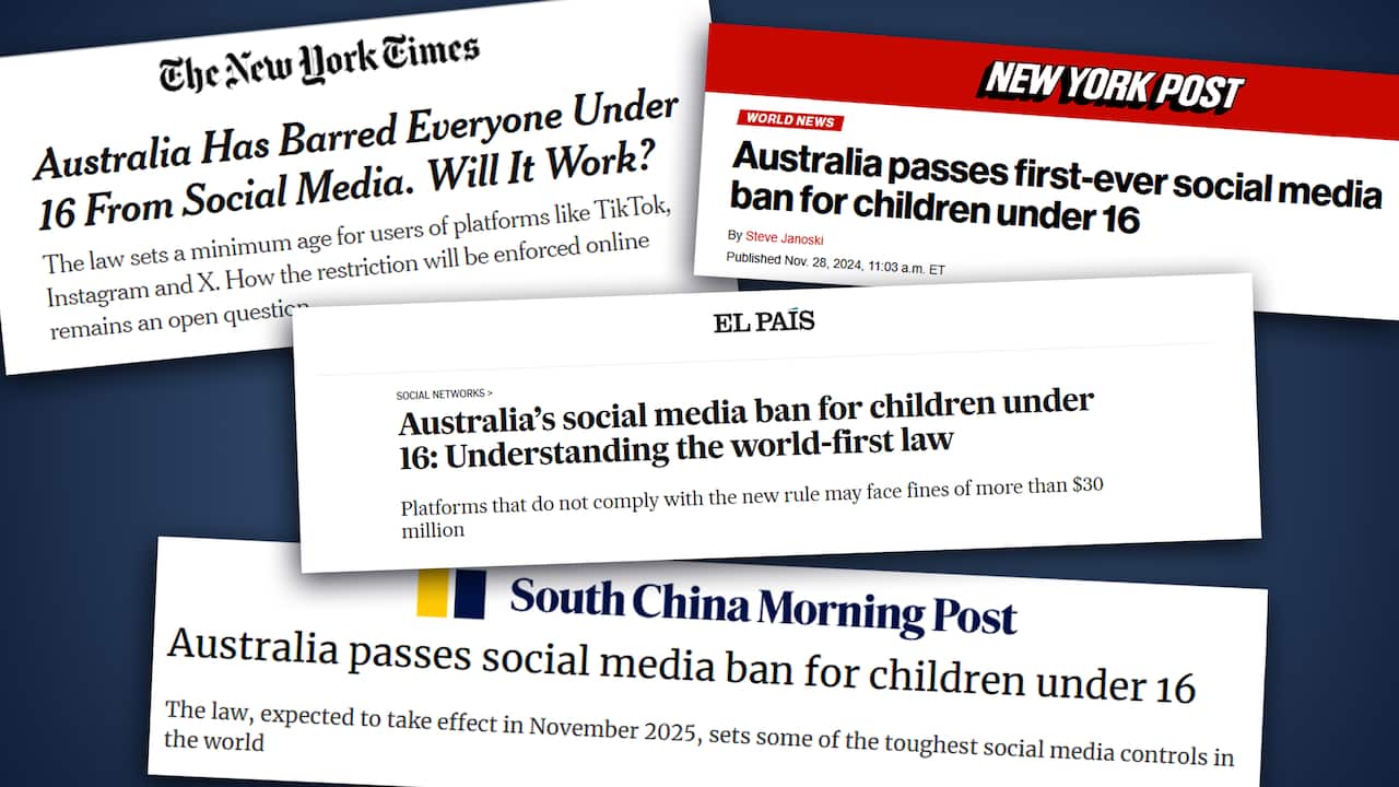 A graphics card with four newspaper clippings is displayed against a black background.