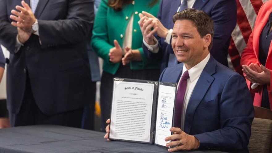 Gov. Ron DeSantis signed (HB 3) on Monday, March 25, 2024 at Cornerstone Classical Academy in Jacksonville. Under the new law, children under 14 would not be allowed to have a social media account. Those who current do have social media accounts, would have them terminated. Children who are 14 and 15 years old could have social media profiles only with parental permission.