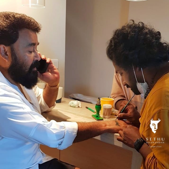 Concept Artist Sethu Sivanandan with Mohanlal