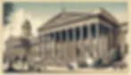 An AI image of a neo-classical museum building with columns on the facade