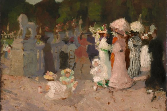 Ethel Carrick, Paris Park Scene, 1906, 