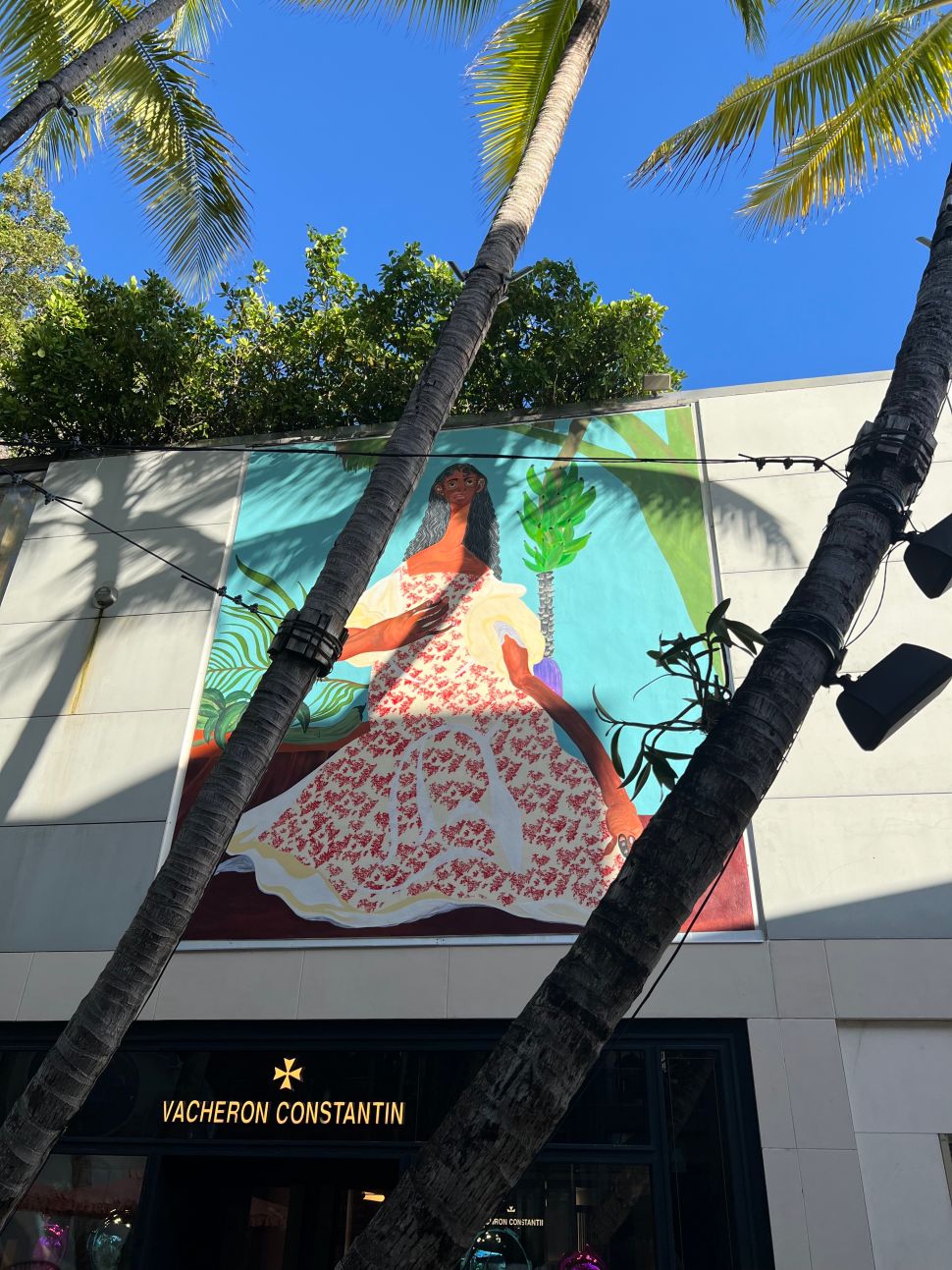 Image of a murales of a girl in a dresss 