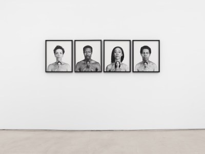 A four-part photocollage showing Black men and women with smaller versions of themselves set within.
