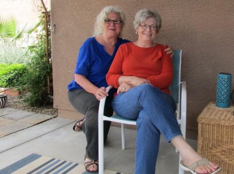 Sisters Tracy Moncure and Kathleen Thompson in recent years. Photo courtesy of Michael Thompson