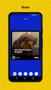 Home page of Spill on a mobile screen