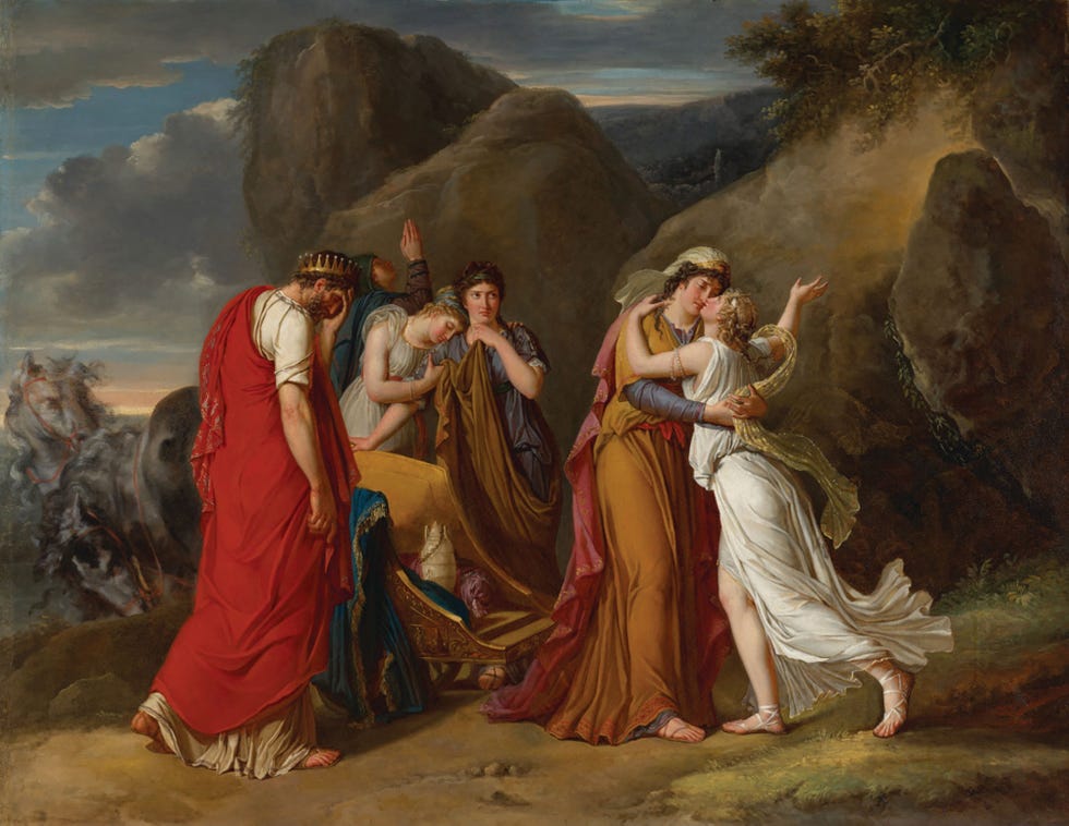psyche bidding her family farewell, 1791, marie guillemine benoist