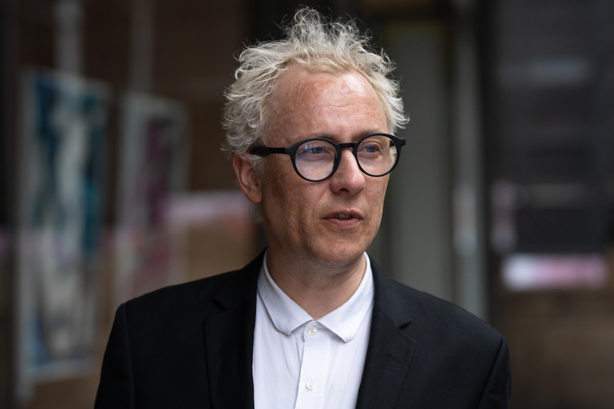 Artist Anthony Lister outside NSW District Court