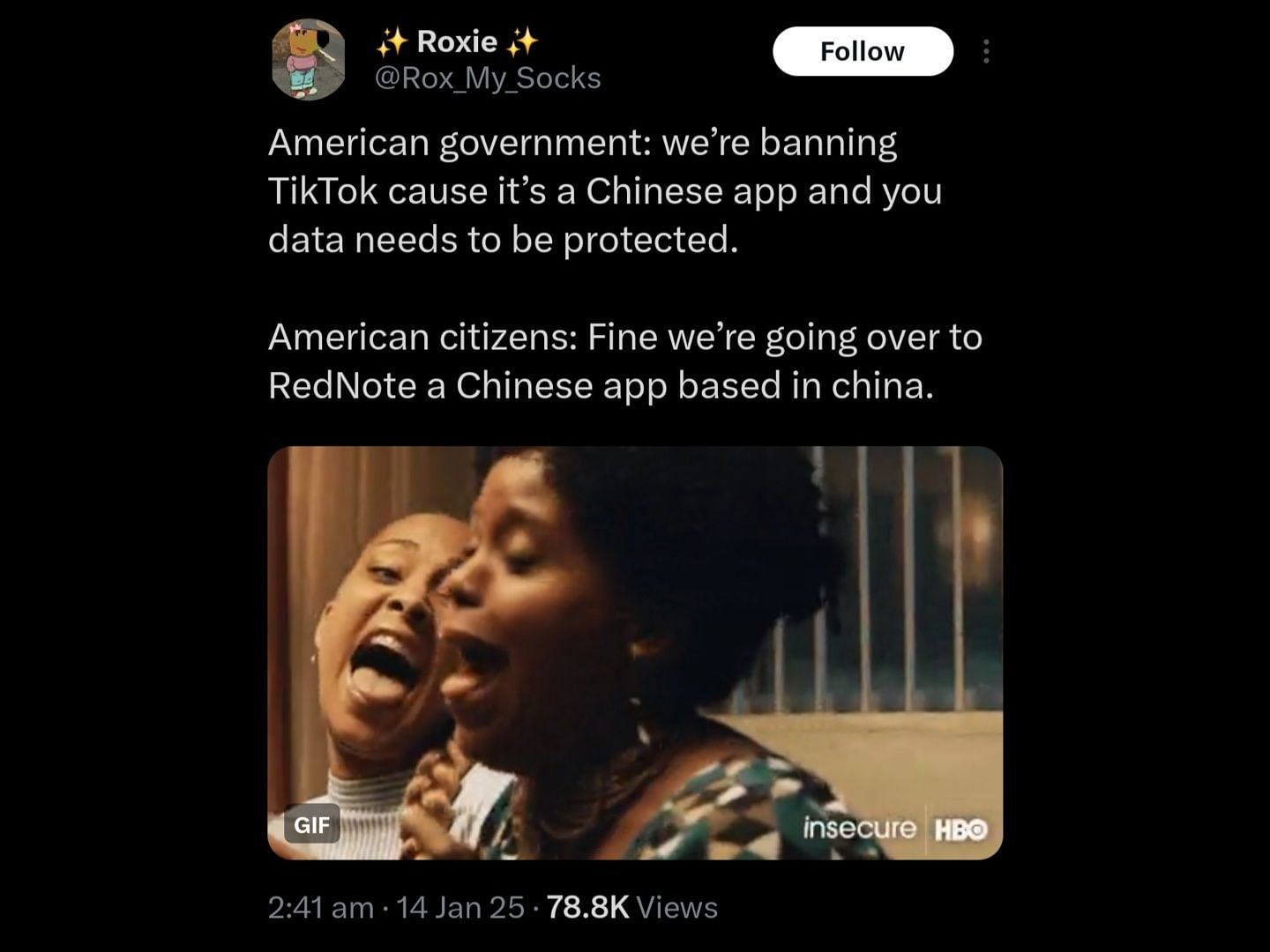 Netizens flood social media with hilarious Xiaohongshu memes as TikTok ban approaches. (Image via X/@Rox_My_Socks)