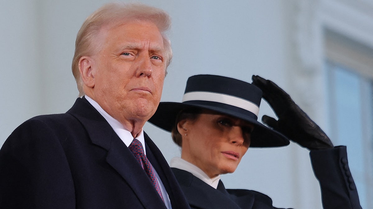 U.S. President-elect Donald Trump and his wife Melania Trump look on as they meet with U.S. President Joe Biden and first lady Jill Biden