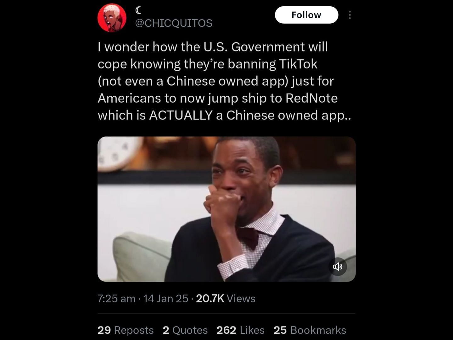 Netizens flood social media with hilarious Xiaohongshu memes as TikTok ban approaches. (Image via X/@CHICQUITOS)