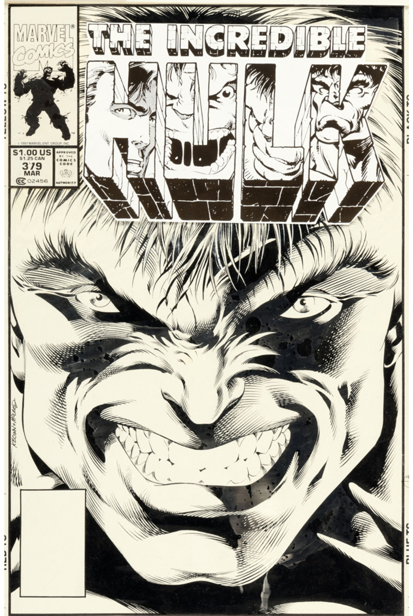 The Incredible Hulk No. 379 original cover art (Marvel, 1991)