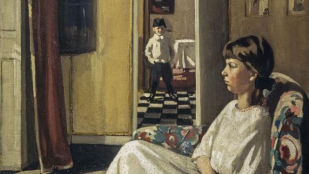 The Grange, by Mabel Pryde, depicting her children Nancy and Kit