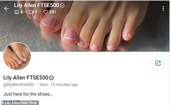 For £8 a month, her subscribers gained access to a variety of images of the star's posed-up toes, with her posting frequently up until the end of September
