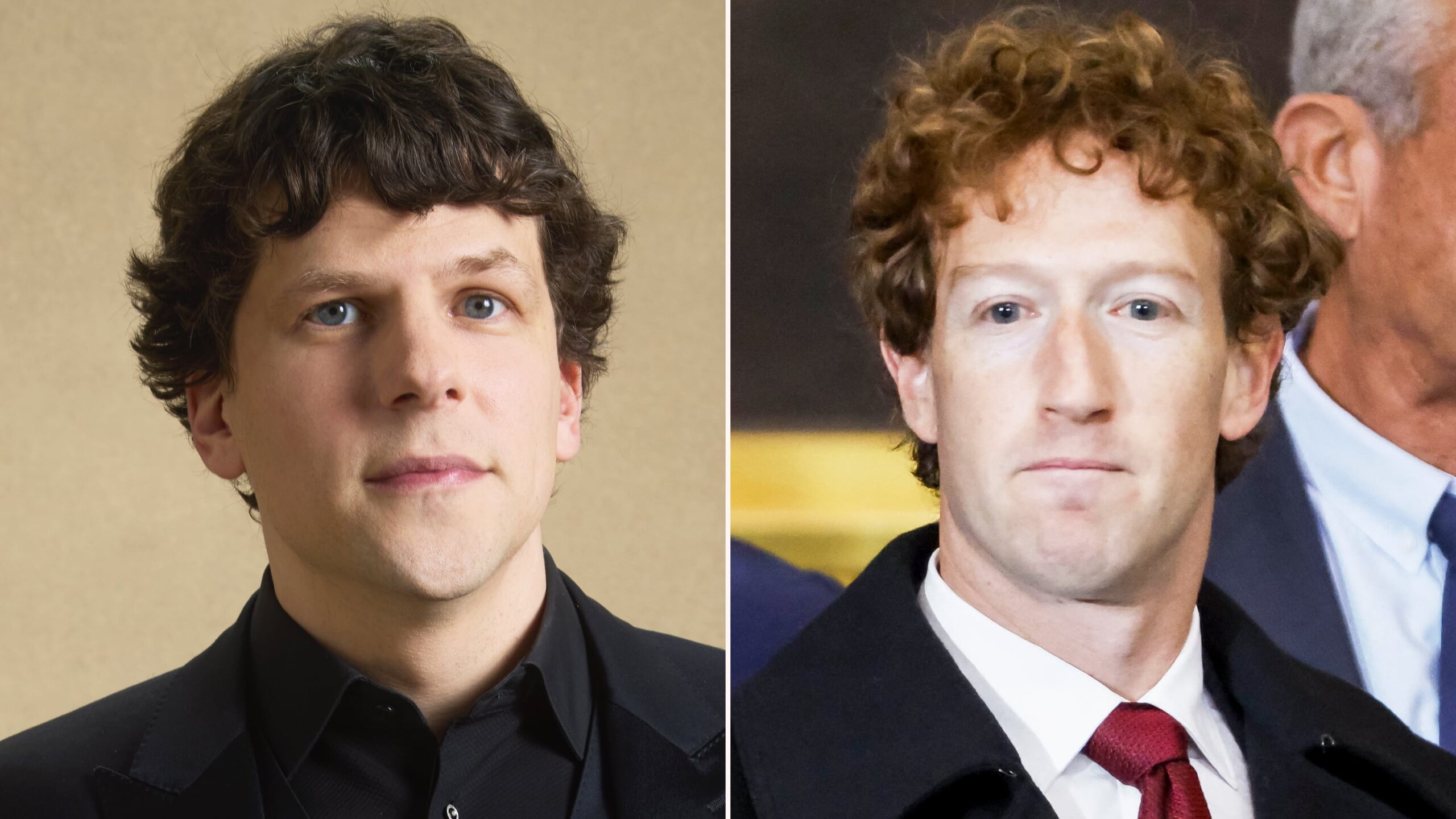 Jesse Eisenberg and Mark Zuckerberg.