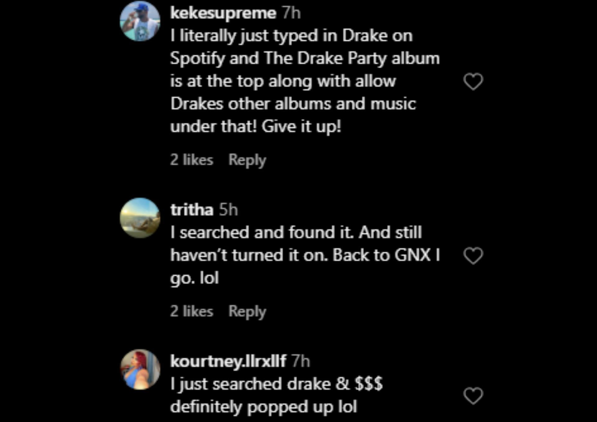 Internet users react to Drizzy’s social media activity (Image via Instagram)