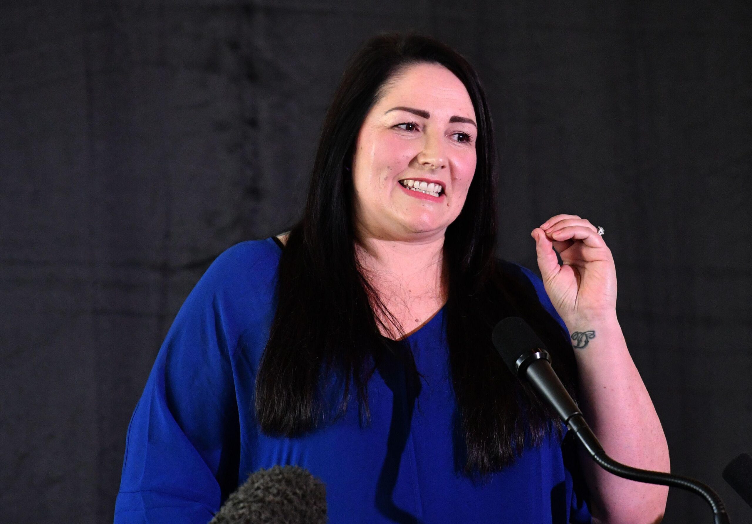 Sonya Ryan speaking at an event.