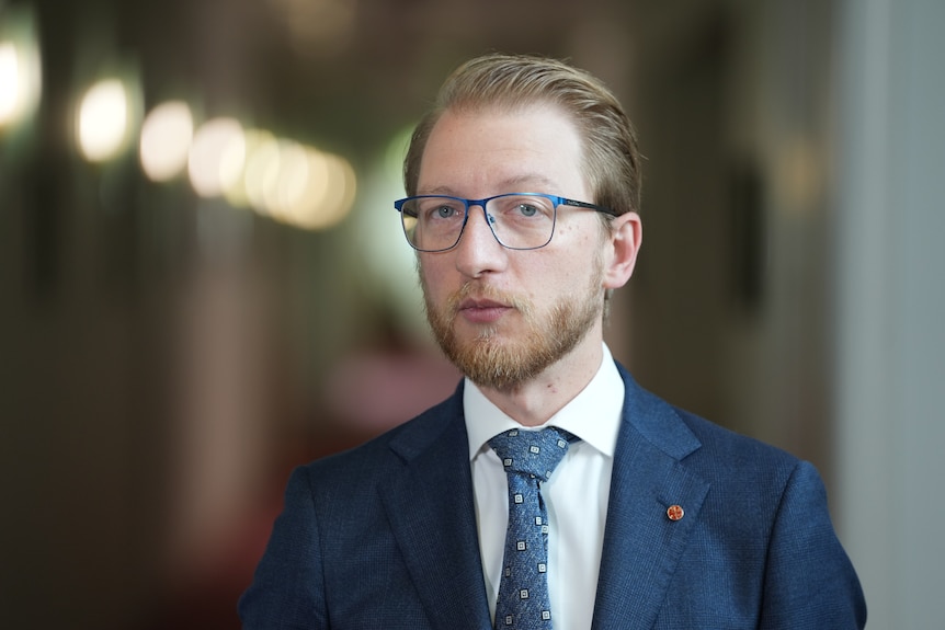 James Paterson addresses the media at parliament house