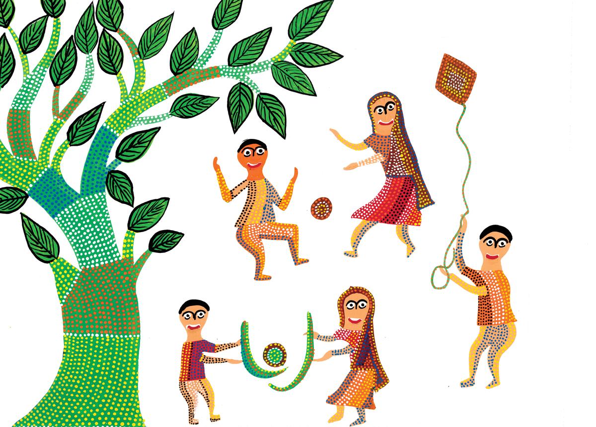 Kamta Tahed’s Pithora artwork depicting ‘Play’ Kamta Tahed’s Pithora artwork depicting ‘Play’