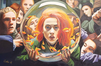 Catherine Haggerty’s painting “Fishbowl,” is on display at the Anton Art Center as part of the Detroit Society of Women Painters and Sculptors’ Emerging Women Artists of Metro Detroit exhibition.