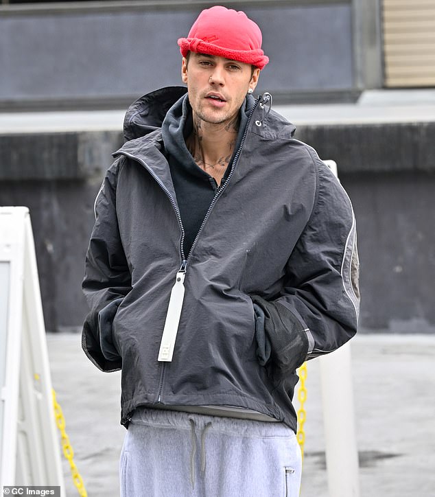 This comes days after shock claims have emerged about Bieber 's split from his former manager Scooter Braun, who has famously feuded with Taylor Swift; Justin pictured last month