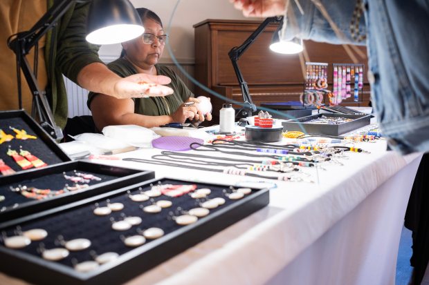 Beadwork and handmade jewelry on display during the inaugural Niwot Native Art Market, which drew hundreds of attendees earlier this year. (Phillip Yates/Courtesy photo)