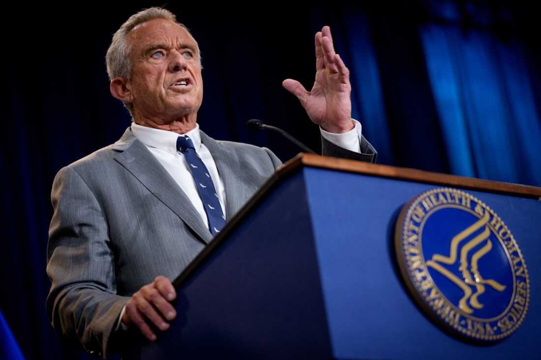 Health and Human Services Secretary Robert F. Kennedy Jr. speaks at a news conference at the Health and Human Services Department in Washington, D.C., on April 22.