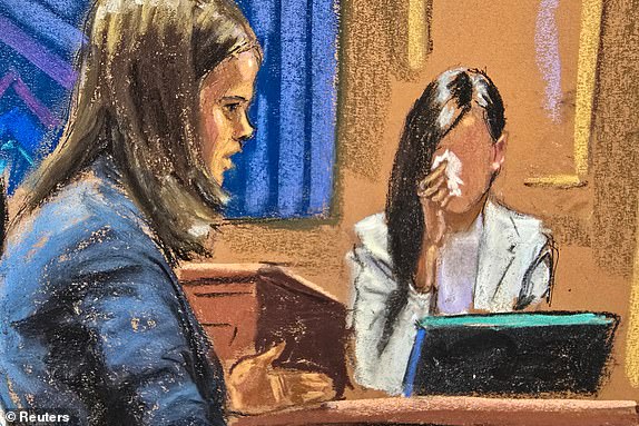 Prosecutor Maurene Comey questions a witness testifying under the pseudonym Jane to protect her privacy, during Sean 