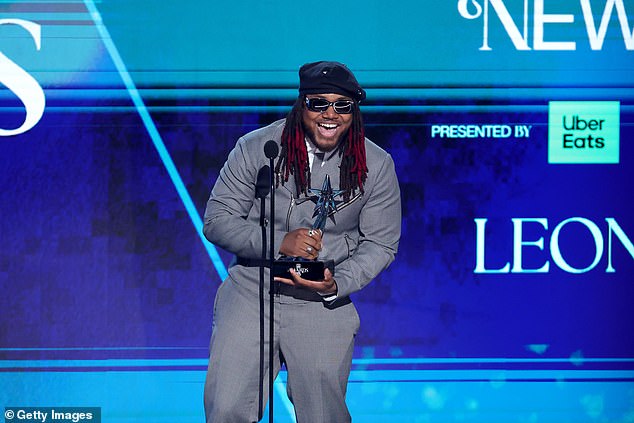 He also joked, 'My mother, she went on a bathroom break, she didn't get to see me win! But I'll tell you right now, we've been in this together my entire life and I wouldn't be here without you, mom, I love you so much'