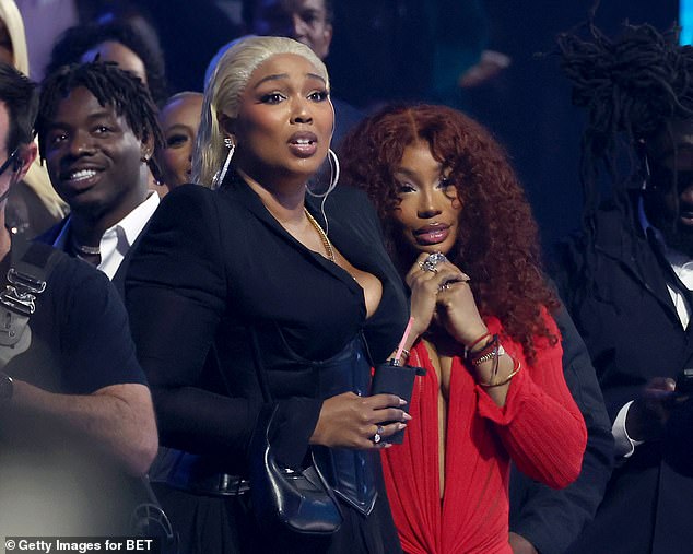 Many fans were also surprised to see Lizzo, since she didn't walk the red carpet, though she was later spotted with SZA, who won one of the first awards of the night and wasn't there at the time to accept.