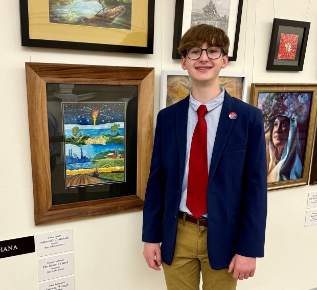 Adam Tenbarge II of Chesterton High School is the winner of the Dist. 1 2025 Congressional Art Competition. (Photo courtesy of the Office of U.S. Rep. Frank Mrvan)