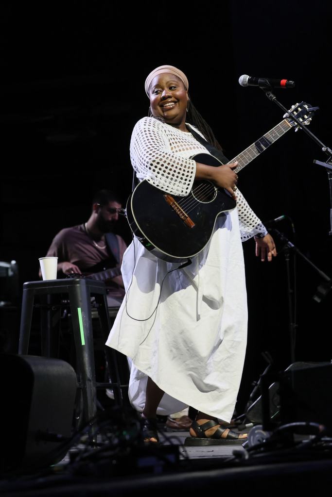 Talie Cerin on stage at Celebrate Brooklyn opening season concert in Prospect Park. Bill Farrington for The Haitian Times.