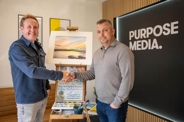 Matthew Palmer (left) and Matt Wheatcroft at Purpose Media’s South Normanton offices