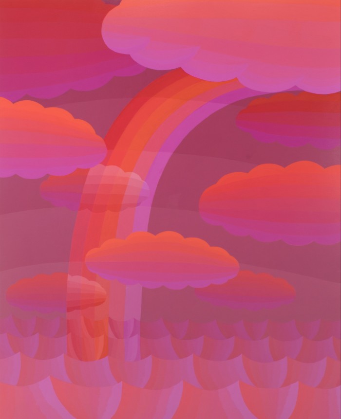 Red Rainbow with Clouds, 2025, by Amy Lincoln